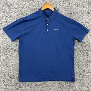 Patagonia Shirt Mens XL Blue Polo Fish Trout Logo Organic Cotton Outdoors